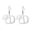 1 Pair Elegant Simple Style Letter Lotus Plating Stainless Steel Drop Earrings