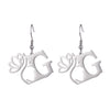 1 Pair Elegant Simple Style Letter Lotus Plating Stainless Steel Drop Earrings