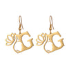 1 Pair Elegant Simple Style Letter Lotus Plating Stainless Steel Drop Earrings