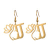 1 Pair Elegant Simple Style Letter Lotus Plating Stainless Steel Drop Earrings