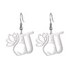 1 Pair Elegant Simple Style Letter Lotus Plating Stainless Steel Drop Earrings