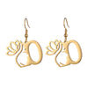 1 Pair Elegant Simple Style Letter Lotus Plating Stainless Steel Drop Earrings