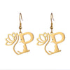 1 Pair Elegant Simple Style Letter Lotus Plating Stainless Steel Drop Earrings