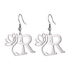 1 Pair Elegant Simple Style Letter Lotus Plating Stainless Steel Drop Earrings