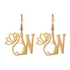 1 Pair Elegant Simple Style Letter Lotus Plating Stainless Steel Drop Earrings