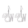 1 Pair Elegant Simple Style Letter Lotus Plating Stainless Steel Drop Earrings