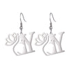 1 Pair Elegant Simple Style Letter Lotus Plating Stainless Steel Drop Earrings