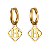 1 Pair Casual Simple Style Letter Plating Stainless Steel Drop Earrings