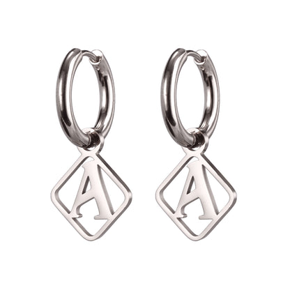 1 Pair Casual Simple Style Letter Plating Stainless Steel Drop Earrings