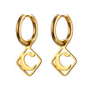 1 Pair Casual Simple Style Letter Plating Stainless Steel Drop Earrings