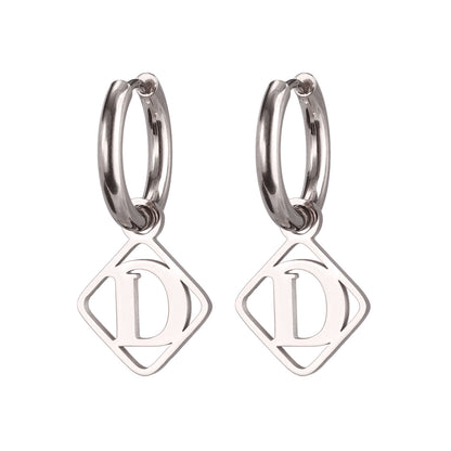 1 Pair Casual Simple Style Letter Plating Stainless Steel Drop Earrings