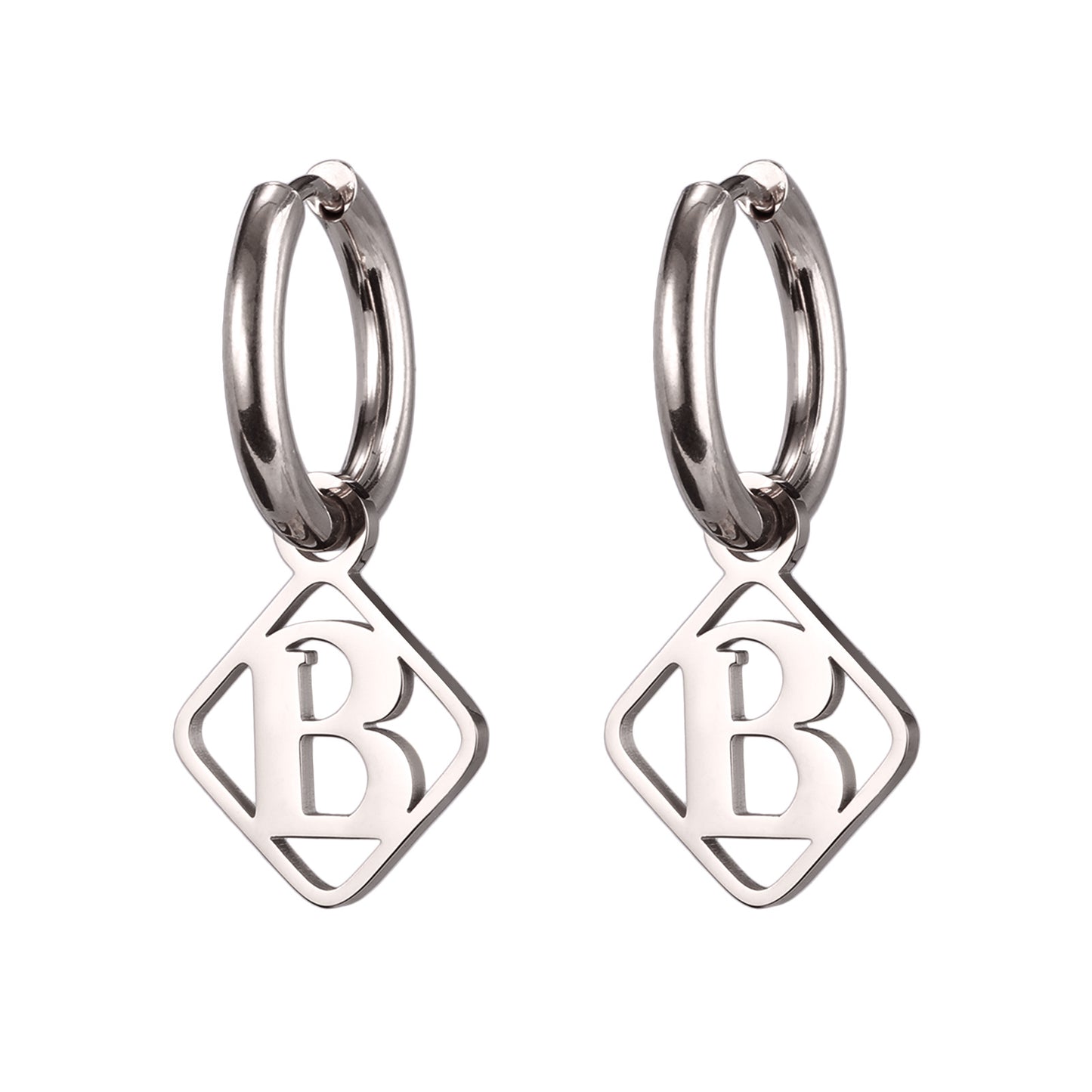 1 Pair Casual Simple Style Letter Plating Stainless Steel Drop Earrings