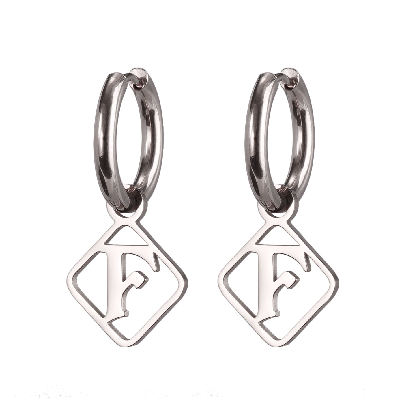 1 Pair Casual Simple Style Letter Plating Stainless Steel Drop Earrings