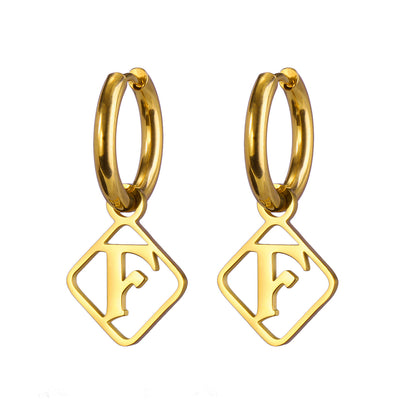 1 Pair Casual Simple Style Letter Plating Stainless Steel Drop Earrings