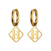 1 Pair Casual Simple Style Letter Plating Stainless Steel Drop Earrings