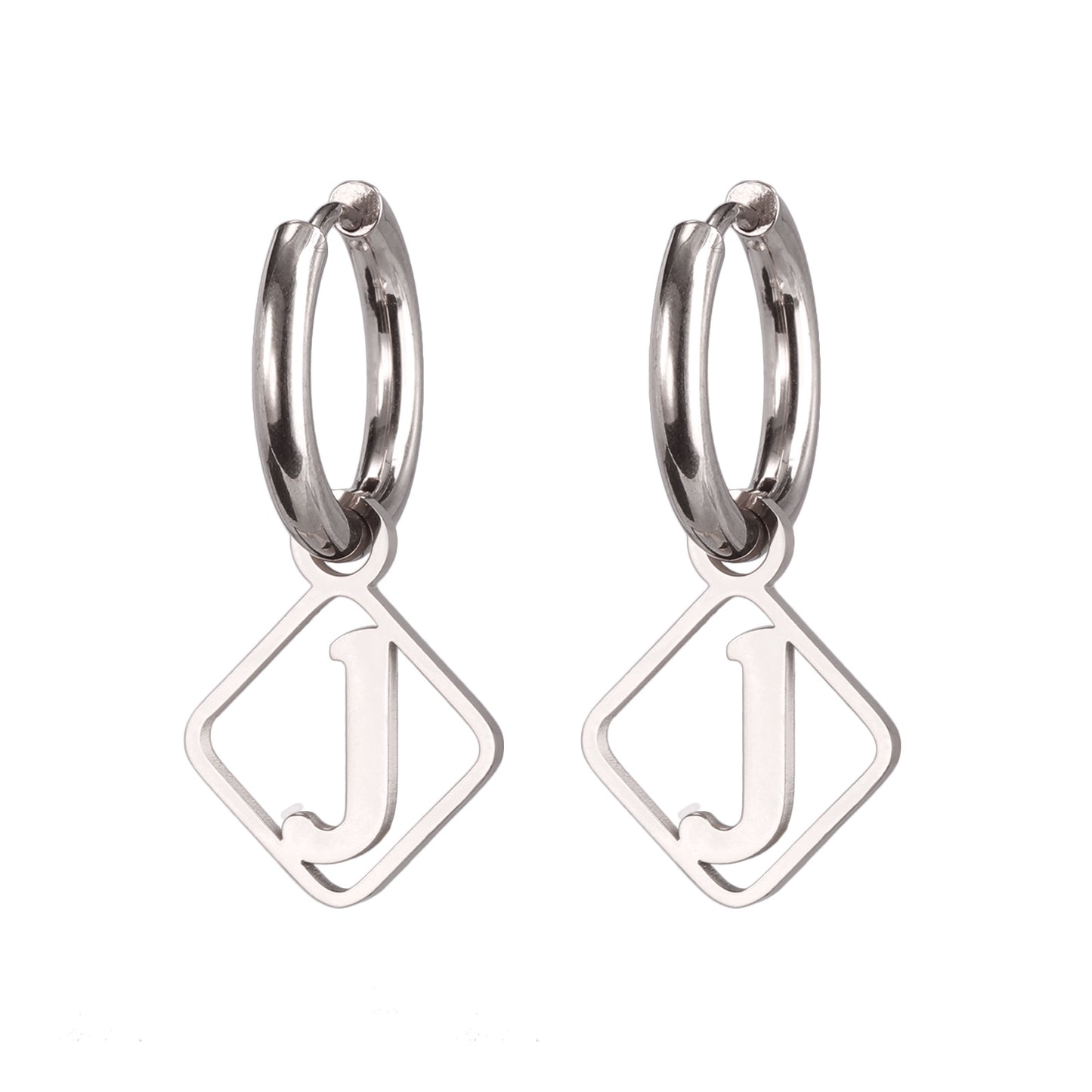 1 Pair Casual Simple Style Letter Plating Stainless Steel Drop Earrings