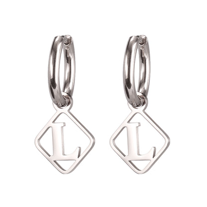 1 Pair Casual Simple Style Letter Plating Stainless Steel Drop Earrings