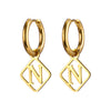 1 Pair Casual Simple Style Letter Plating Stainless Steel Drop Earrings