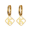 1 Pair Casual Simple Style Letter Plating Stainless Steel Drop Earrings