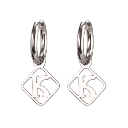 1 Pair Casual Simple Style Letter Plating Stainless Steel Drop Earrings