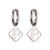 1 Pair Casual Simple Style Letter Plating Stainless Steel Drop Earrings