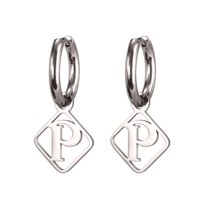 1 Pair Casual Simple Style Letter Plating Stainless Steel Drop Earrings