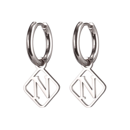 1 Pair Casual Simple Style Letter Plating Stainless Steel Drop Earrings