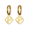 1 Pair Casual Simple Style Letter Plating Stainless Steel Drop Earrings