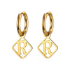 1 Pair Casual Simple Style Letter Plating Stainless Steel Drop Earrings