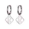 1 Pair Casual Simple Style Letter Plating Stainless Steel Drop Earrings