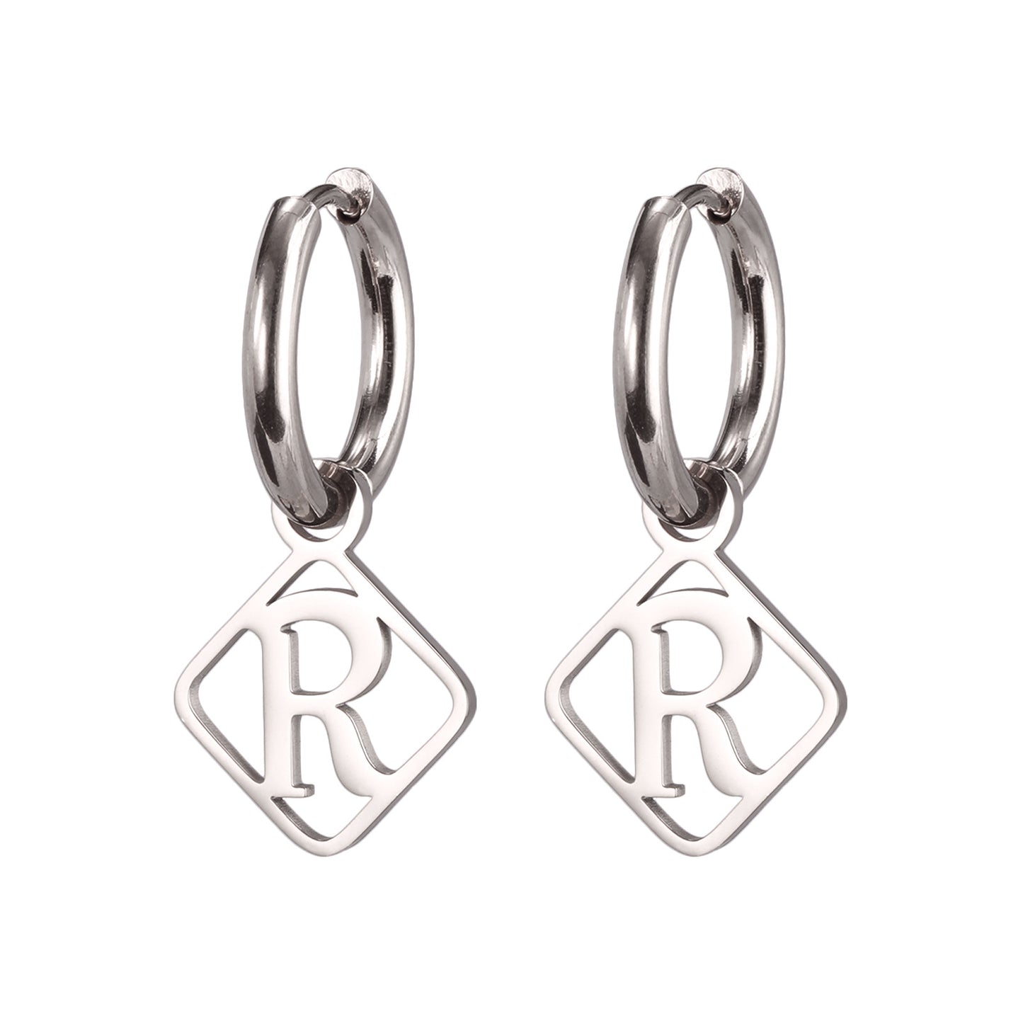 1 Pair Casual Simple Style Letter Plating Stainless Steel Drop Earrings