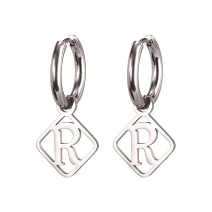 1 Pair Casual Simple Style Letter Plating Stainless Steel Drop Earrings