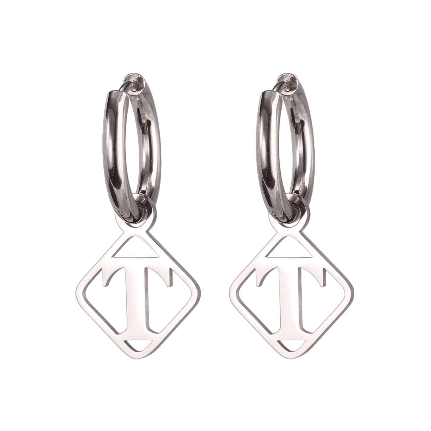 1 Pair Casual Simple Style Letter Plating Stainless Steel Drop Earrings