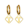 1 Pair Casual Simple Style Letter Plating Stainless Steel Drop Earrings