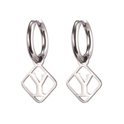 1 Pair Casual Simple Style Letter Plating Stainless Steel Drop Earrings