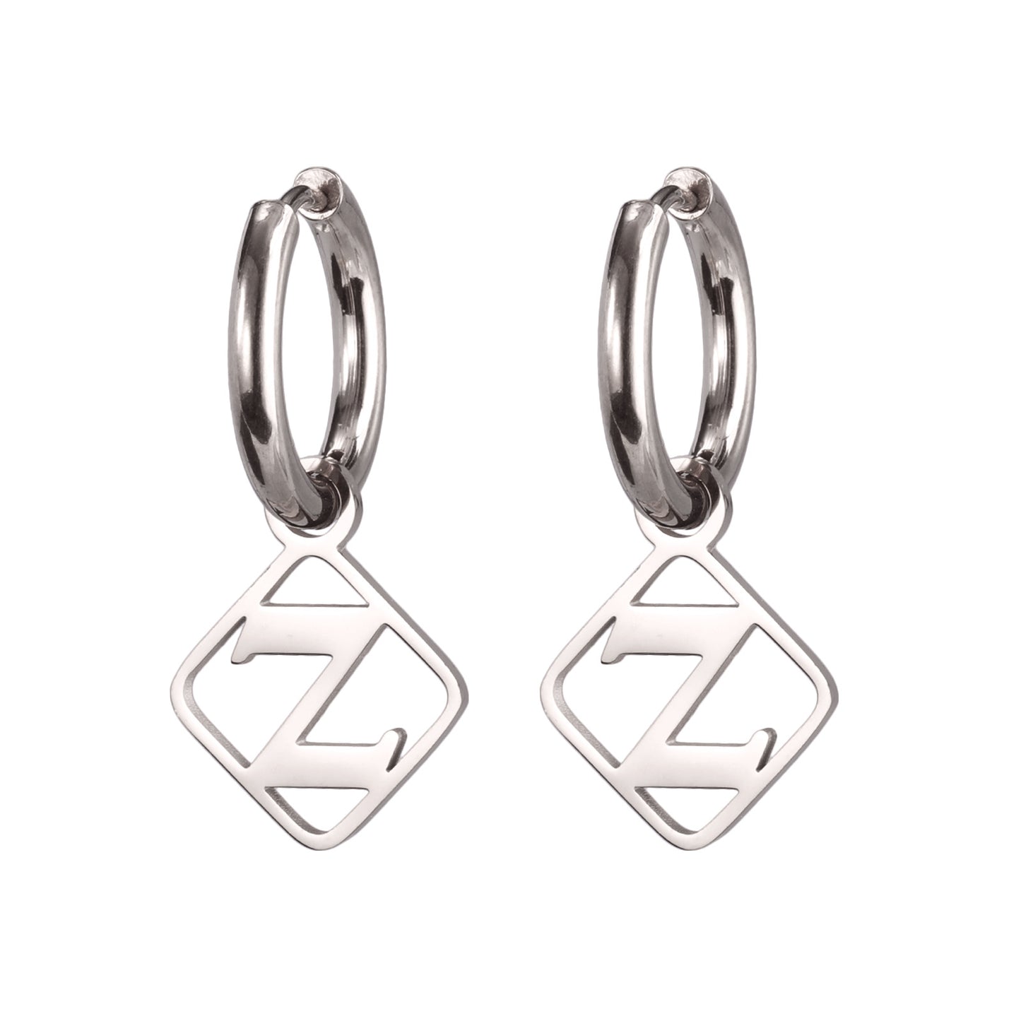 1 Pair Casual Simple Style Letter Plating Stainless Steel Drop Earrings