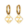 1 Pair Casual Simple Style Letter Plating Stainless Steel Drop Earrings