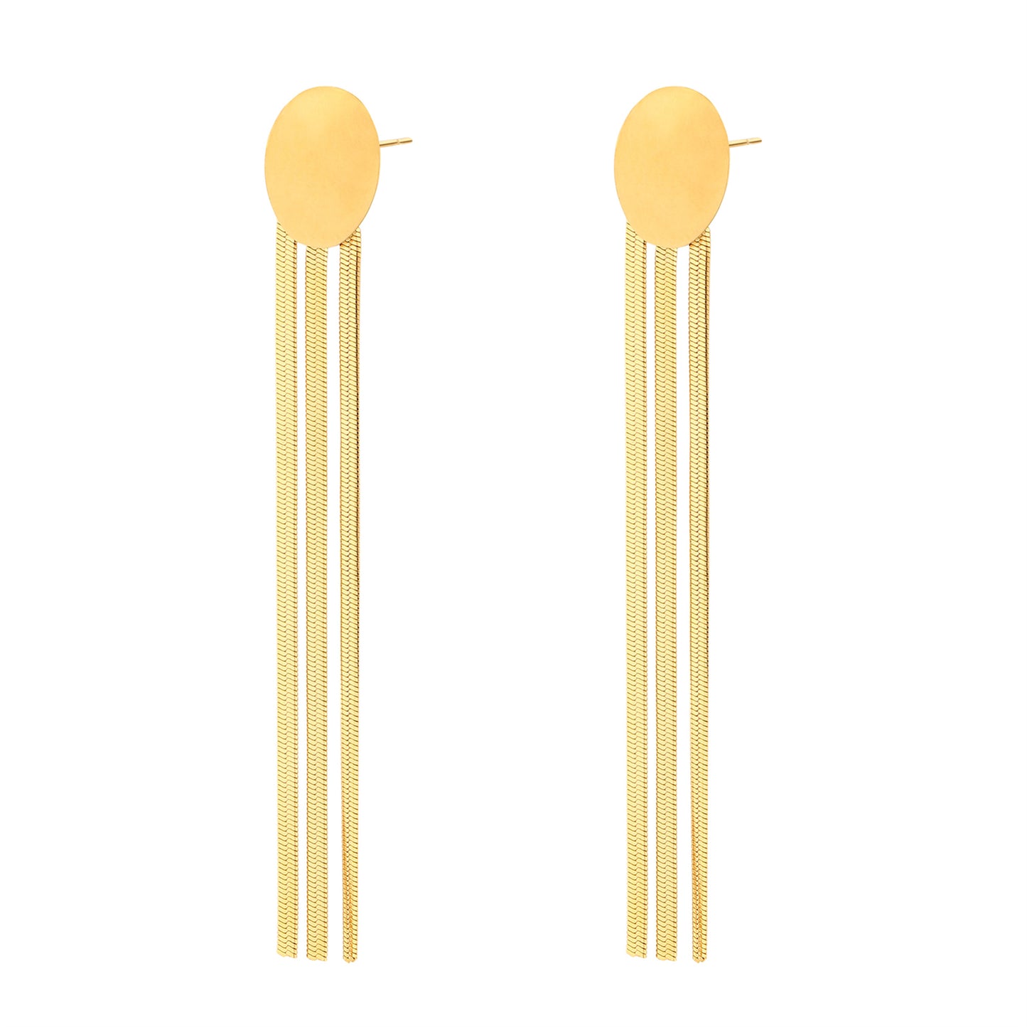 1 Pair IG Style Simple Style Star Tassel Stainless Steel Titanium Steel 18K Gold Plated Drop Earrings