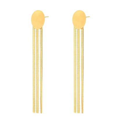 1 Pair IG Style Simple Style Star Tassel Stainless Steel Titanium Steel 18K Gold Plated Drop Earrings