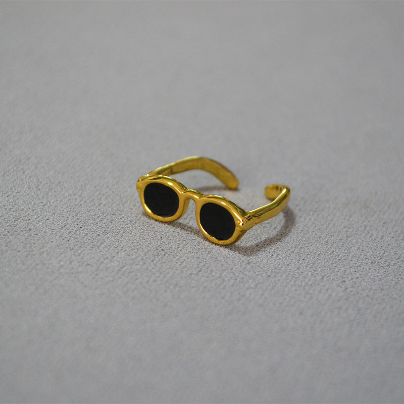 Wholesale Hip-Hop Glasses Copper Gold Plated Open Rings