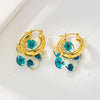 1 Pair Retro Flower Copper Earrings