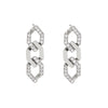 1 Pair Simple Style Chain Plating Inlay Stainless Steel Zircon Drop Earrings