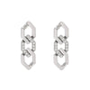 1 Pair Simple Style Chain Plating Inlay Stainless Steel Zircon Drop Earrings