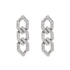 1 Pair Simple Style Chain Plating Inlay Stainless Steel Zircon Drop Earrings