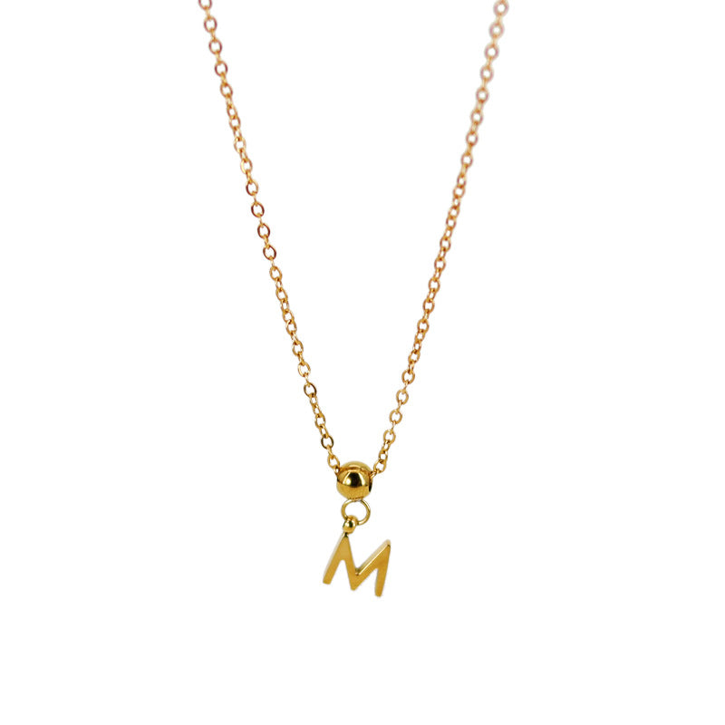 Stainless Steel Simple Style Letter Plating Pendant Necklace