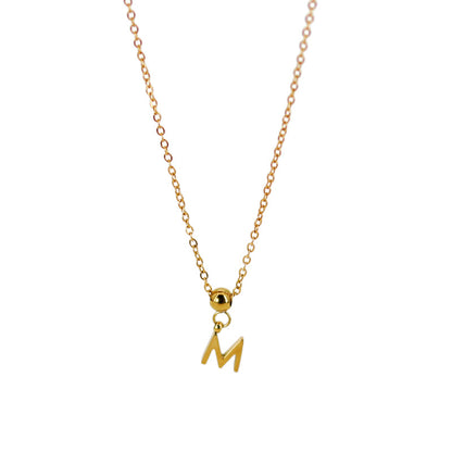 Stainless Steel Simple Style Letter Plating Pendant Necklace