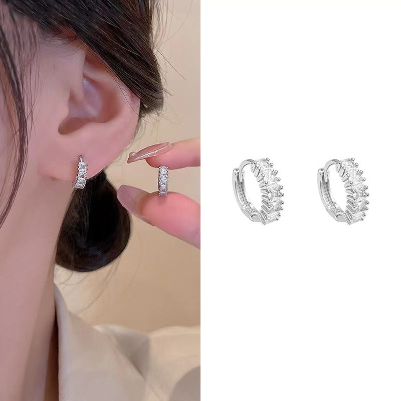 1 Pair IG Style Geometric Plating Inlay Copper Zircon Earrings