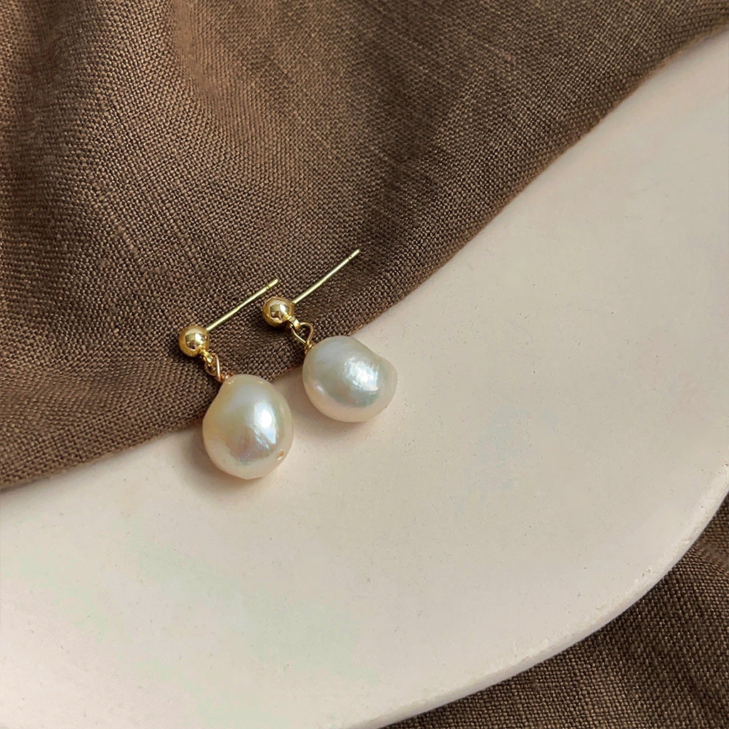 1 Pair Elegant Retro Geometric Freshwater Pearl Earrings