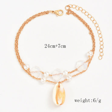 Beach Simple Style Shell Alloy Women's Anklet