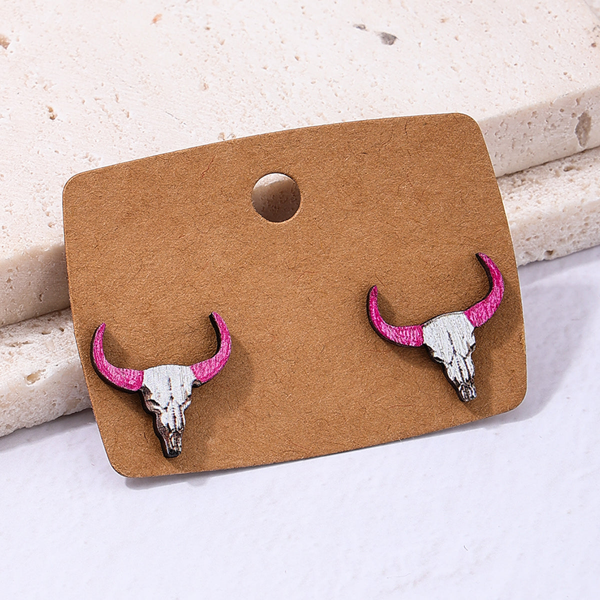 1 Pair Pastoral Animal Wood Ear Studs